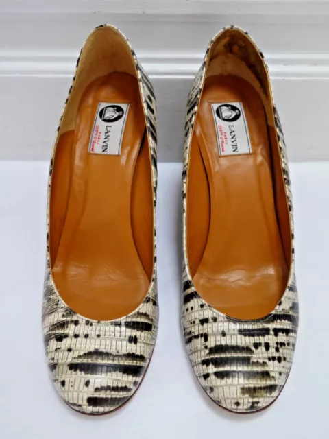 LANVIN $630 lizard print espadrille wedge heels Euro size 40 WORN ONCE 3