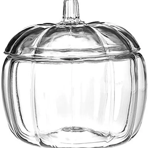 Pumpkin Clear Glass Candy Jar with Lid 2.5Litre Novelty Party Sweet Storage