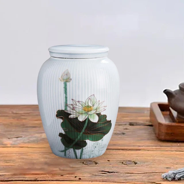 Ingwerglas Keramik Knospen Vase praktisch mit Deckel tragbare Vase Porzellan Glas für