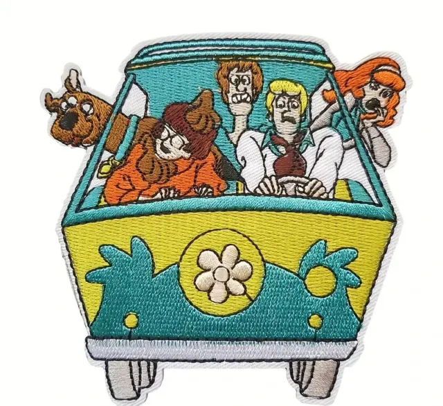 SCOOBY DOO AND SHAGGY w/Mystery Machine Embroidered Iron On Patch