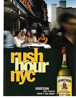 2000 Vintage Print Ad - Jameson Irish Whiskey : Rush Hour : Nyc New York City