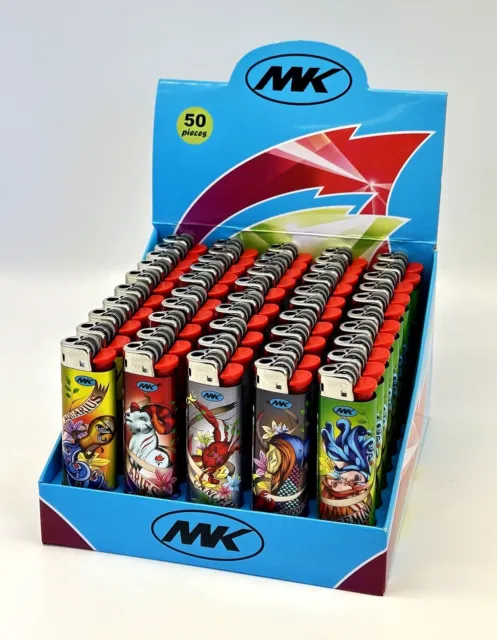 50X Large MK Lighters Mystic Designs, 50 In a Pack. BIC Quality.  FREE SHIPPING