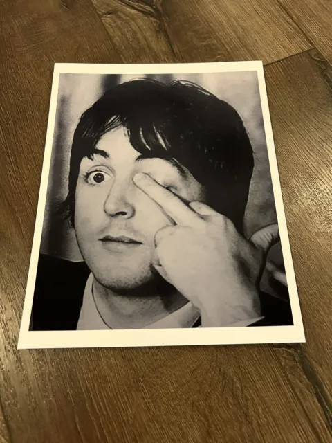 THE BEATLES Art Print Photo 8"x10" PAUL MCCARTNEY Poster MIDDLE FINGER