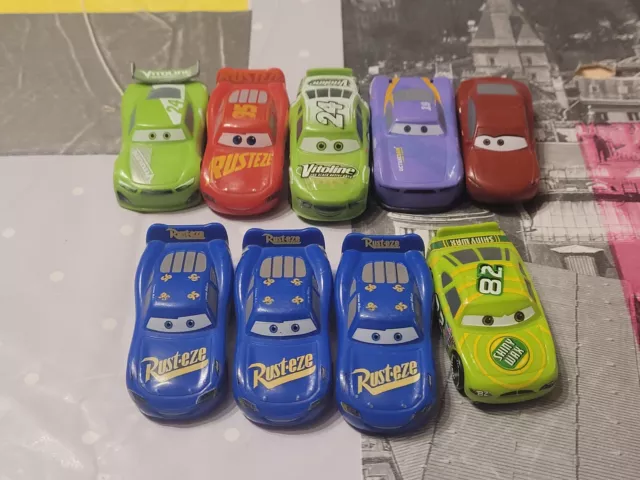 Lot De 9 Mini Voitures Disney Pixar Cars 1 2 3 Plastique Mattel Rare