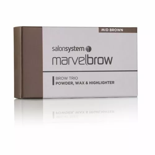 Salonsystem Marvelbrow Brow Trio in mittelbraun - Pulverwachs-Textmarker