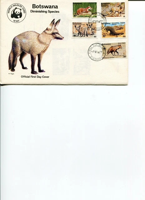 1977 WWF BOTSWANA Endangered Species Official First Day Cover POSTFREE ...