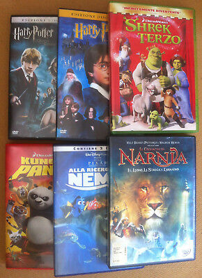 Lotto 6 DVD originali - Harry Potter (I e V), Nemo, Narnia, Shrek, Kung Fu Panda