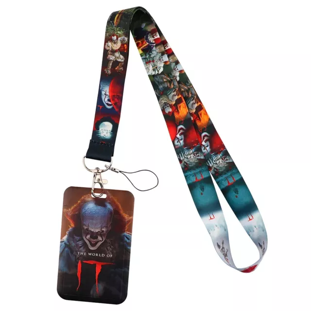 IT The Movie Pennywise ID Lanyard Badge Holder w/ And 2 Rubber