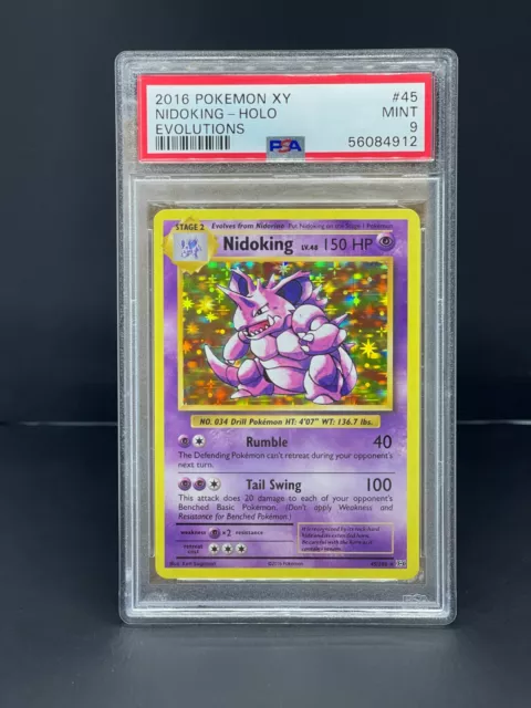 Pokemon Evolutions Nidoking Holo PSA 9 MINT #45 - Graded Card English