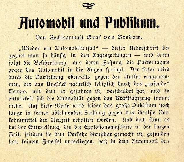RECHTSANWALT GRAF VON Bredow Automobil und Publikum Ausweise