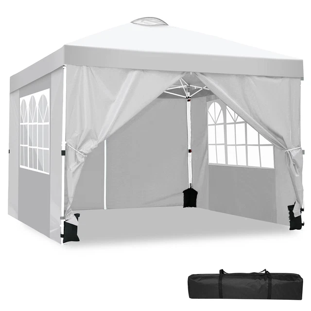 Partyzelt Wasserdicht Pavillon 3x3m Faltbar Gartenpavillon mit 4 Seitenteilen DE