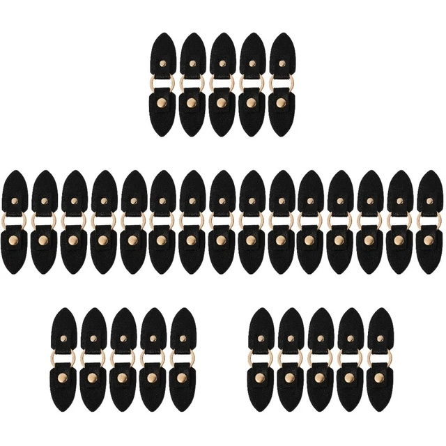 30 Pairs Wooden Sewing Buttons Clothing Accessories Metal Buckle