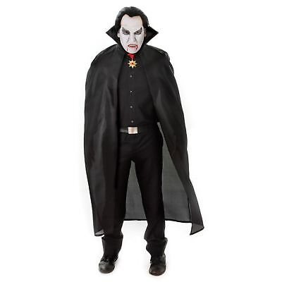 142cm Lungo Nero Vampiro Dracula Mantella Halloween Costume Adulti Bambini Bimbi