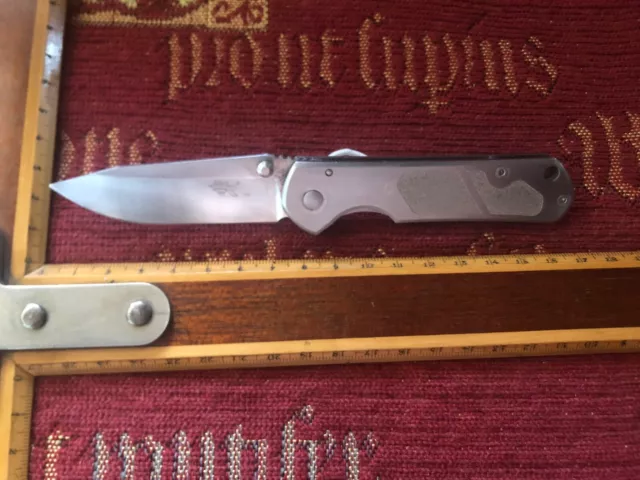 couteau tout metal liner lock tres beau ancien antique knife coltello messer