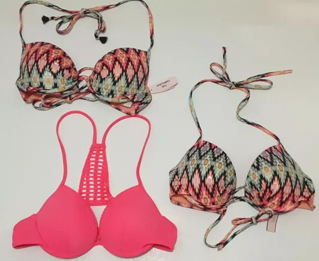 Victorias Secret Push Up Bikini Top Padded Size 34 A YOU PICK! Swim  NWT Mesh