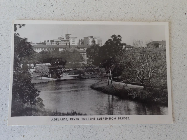 Adelaide River Torrens suspension bridge vintage postcard (Z)