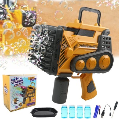69 HOLES BIUE Bubble Gun Big Rocket Launcher Automatic Machine Colorful
