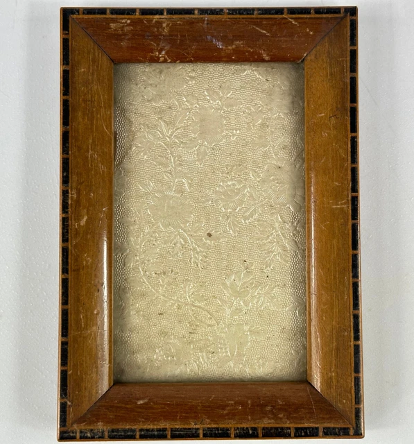 Antiguo Marco De Madera Francés Pequeño Con Inserto Detalle De Moldura De Marquetería