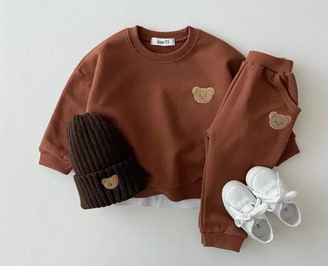 3 Piece Teddy Bear Tracksuit Top, Bottom&Hat Set- Boys Girls Clothes - Tracksuit