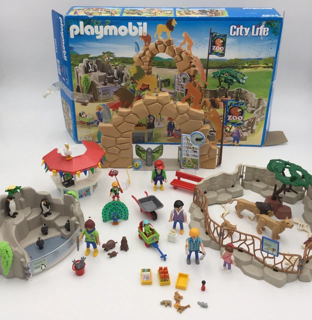 PLAYMOBIL CITY LIFE 6634 Big Zoo Boxed Set Includes Lions, Penguins