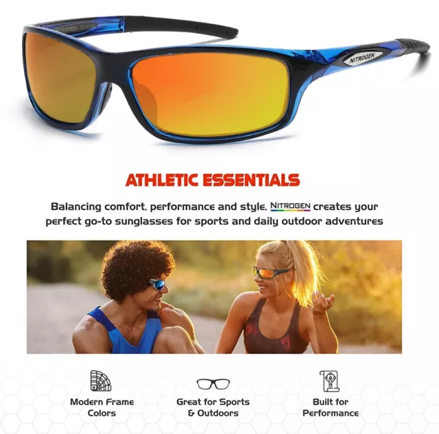 Wrap Sports Sunglasses Outdoor Cycling Driving Fishing Glasses UV400 USA Seller