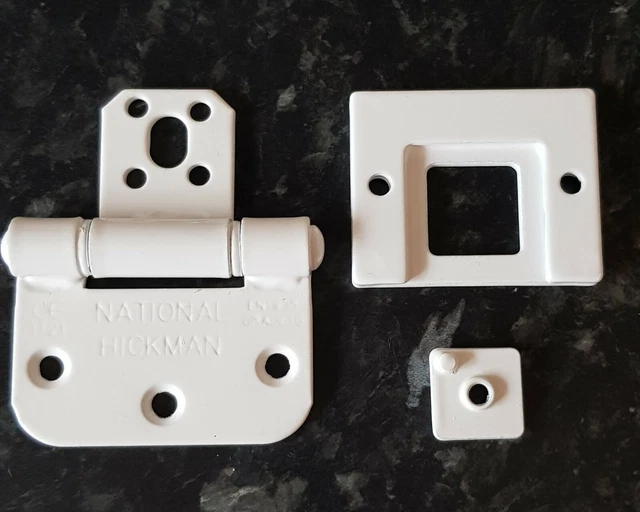 NATIONAL HICKMAN COMPLETE white hinge set for a 44mm fire door £18.99