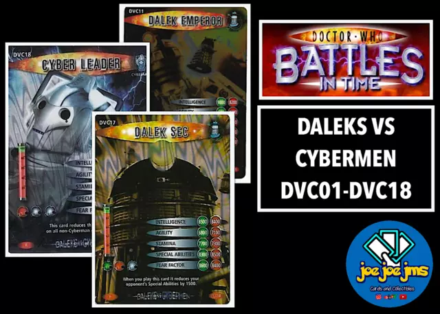 Dr Doctor Who Battles in Time Cards - DALEKS VS CYBERMEN Singles DVC01-DVC18 2