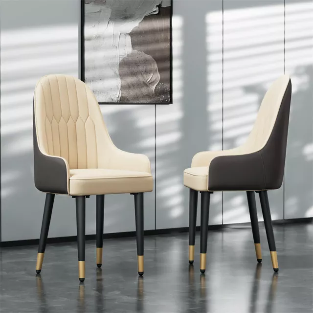 2er Set Stuhl Esszimmerstühle Leder Küchen Weiß Esstischstühle Küchenstühle Luxu