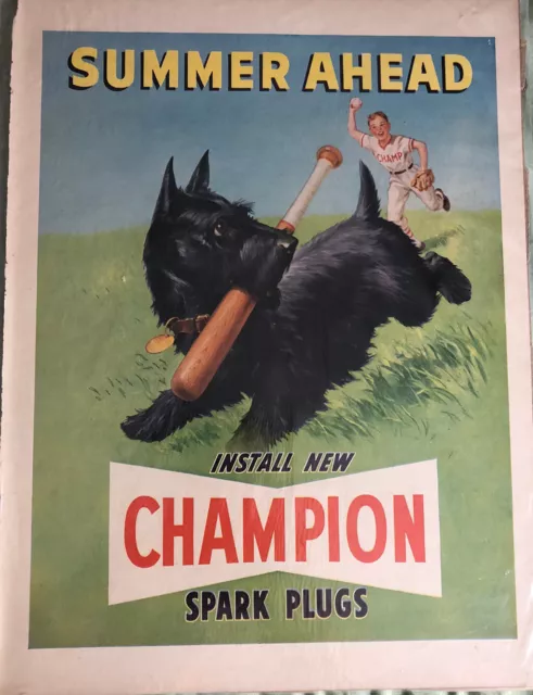 Vintage champion spark plug print ad.