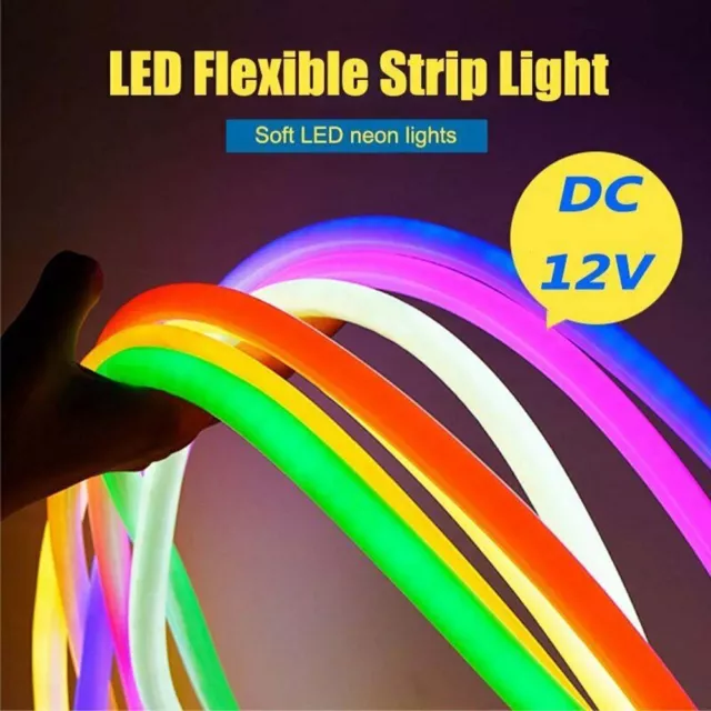 5M-20M Waterproof LED Strip Flexible Neon Rope Light Tube Tape 12V Bar Adv Sign 2