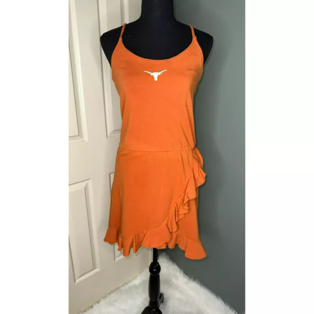 Texas Longhorns Chicka-d Women's Logo Scoop Neck Ruffle Dress Orange Women's Med