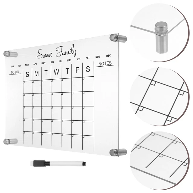 1 Set Eladerable Acrylbrett Acryl -Zeichenbrett Acryl Clear Trockener Erase für