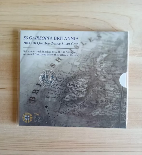 2014 "SS GAIRSOPPA" - UK 50 Pence Britannia "QUARTER OUNCE SILVER COIN".