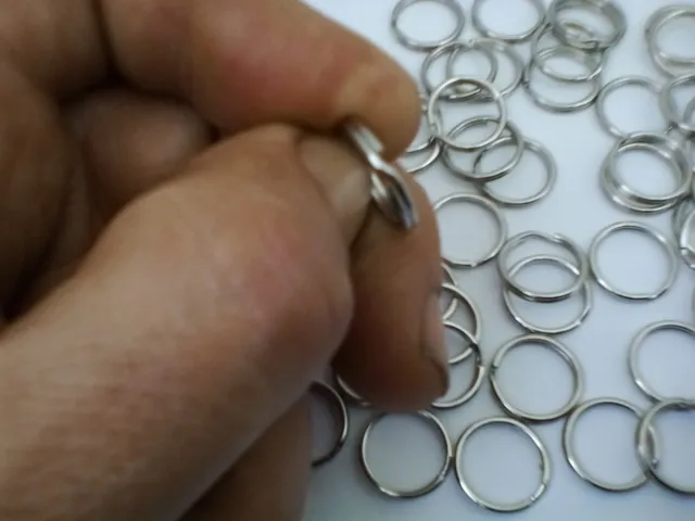 Silber Splitringe 15mm Schlüsselanhängerglieder Doppelschleife Rohlinge Angeln Basteln Arbeit 2