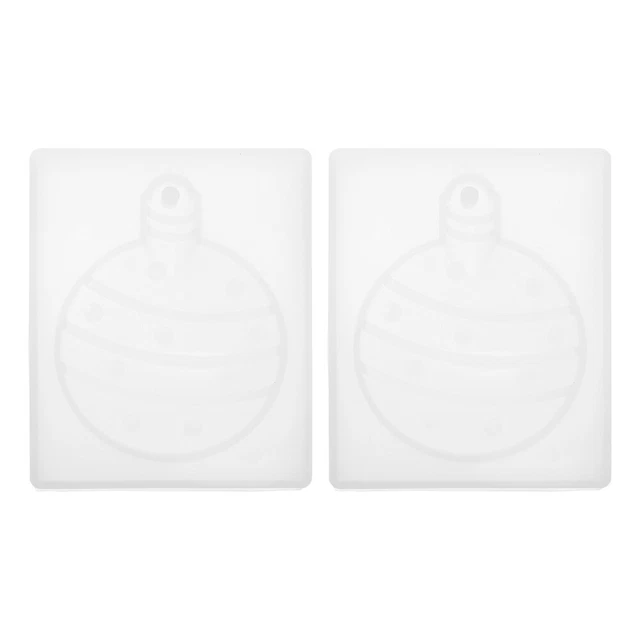 2 Pcs White Silica Gel Christmas Ball Mold Ornaments Casting Resin Pendant