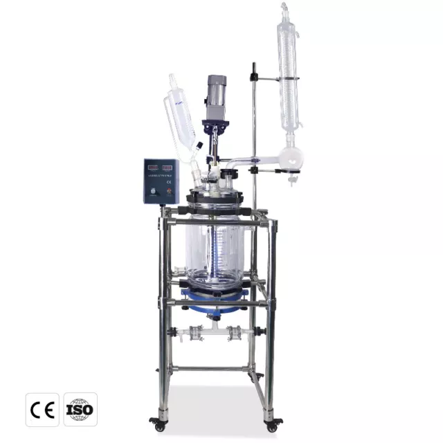 10-50L Chemical Filter Reactor Glass Dual-Jacketed Solid Phase Synthesis Reactor