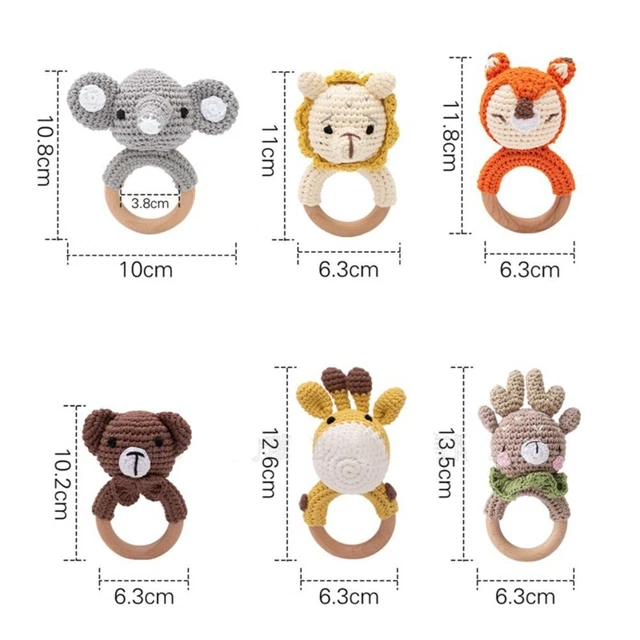Woolen Baby Rattles Tooth Grinding Wood Ring Cute Baby Teeth Ring  Educational 2