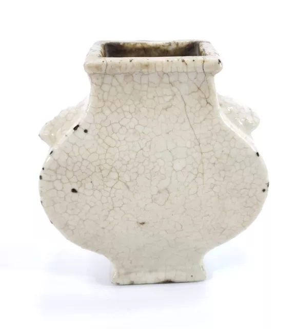 Antique Asian Chinese Vase with White Gi Type Crackle Glaze