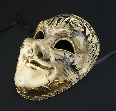Mask from Venice Bridge Of Rialto Face Joker Black Golden - 200 VG5B 2