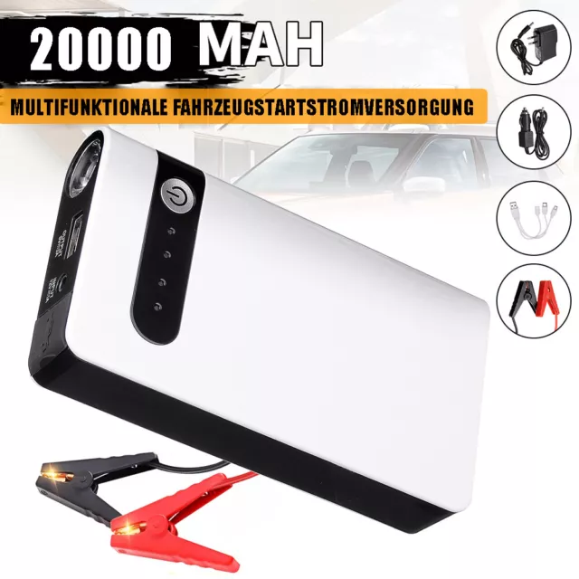 Auto KFZ Starthilfe Jump Starter 20000mAh Ladegerät Booster Powerbank für Handy