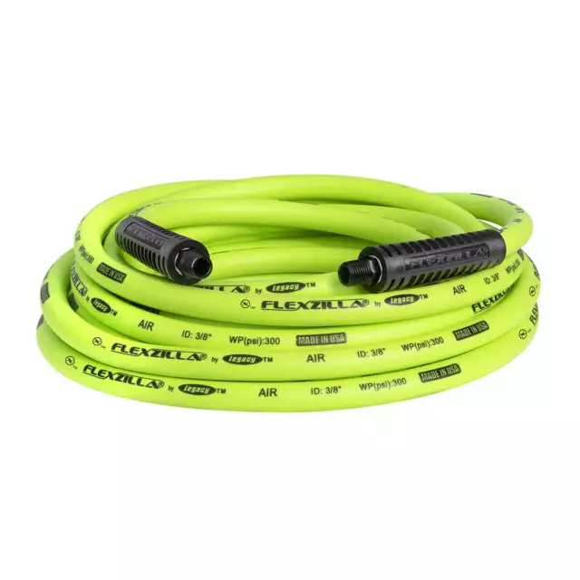 Flexzilla Air Hose, 3/8" x 25', 1/4" MNPT Fittings, ZillaGreen