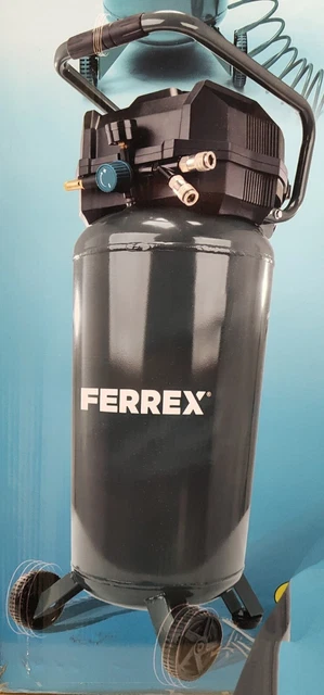 FERREX 2HP OILFREE Air Compressor 2HP Compact Storage Vertical Tank ...