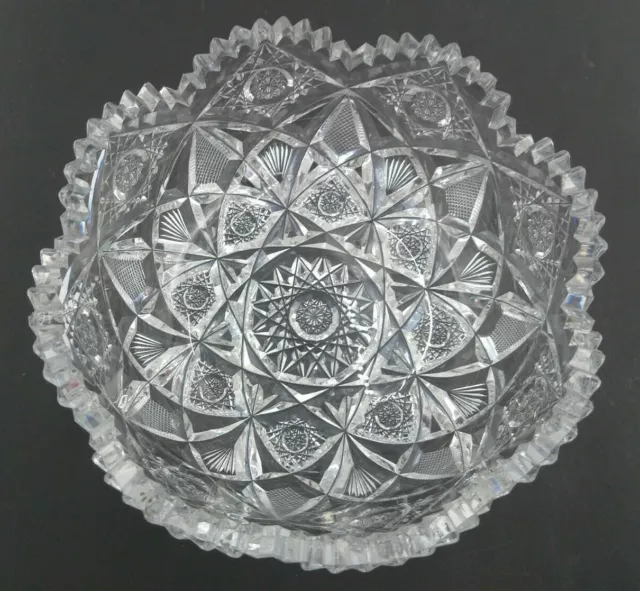Antique HAWKES Cut Glass ABP Brilliant Victor Pattern Bowl - Signed