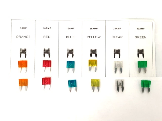 12 pcs Automobile MINI fuses in 6 amp rating assortment