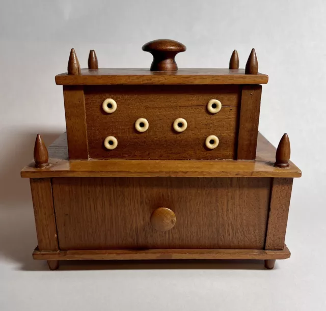 Antique Sailor’s Wooden Sewing Box