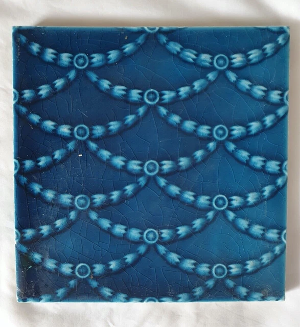 Elegant Sherwin & Cotton Blue 6 Inch Antique Tile Swags Classical