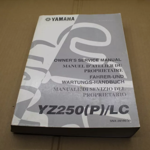 MANUEL REVUE TECHNIQUE D ATELIER YAMAHA YZ 250 P / LC 2002 service manual YZ250