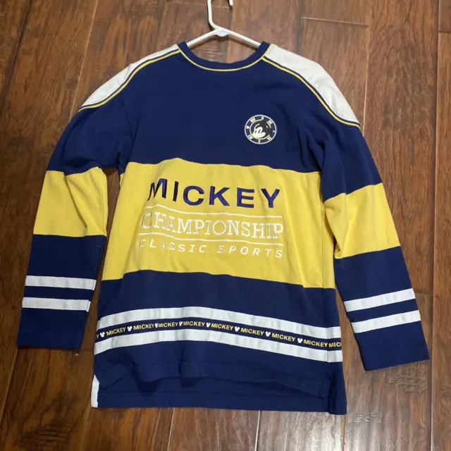 Vtg The Disney Store Mickey Mouse Unlimited  Embroidered Hockey Jersey Size M