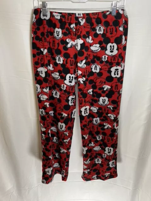 Mickey Mouse Disney Pajama Pants Boys Medium Red Logo Pull On Kids