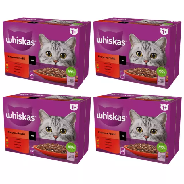 WHISKAS SABORES CLÁSICOS PARA ADULTOS EN SALSA 48x85g